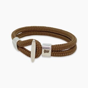 Fermoir crochet argent - bracelet homme cordon - Morpheus Brown 3