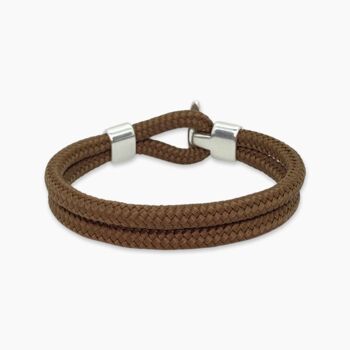 Fermoir crochet argent - bracelet homme cordon - Morpheus Brown 4