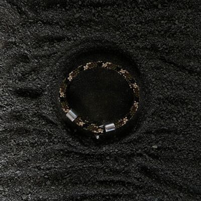 Fermoir crochet argent - bracelet homme cordon - Morpheus Camouflage