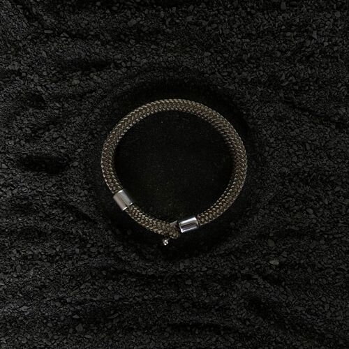 Silver hook clasp - cord men's bracelet - Morpheus Bronze