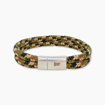 Bracelet homme fermoir aimanté argenté - Hélios Camouflage 2