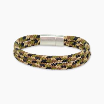 Bracelet homme fermoir aimanté argenté - Hélios Camouflage 4