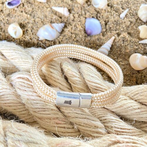 Silver magnetic clasp men's bracelet - Helios Sand