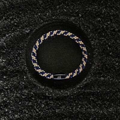 Kordelarmband für Herren - Erebus Dunkelblau/Braun