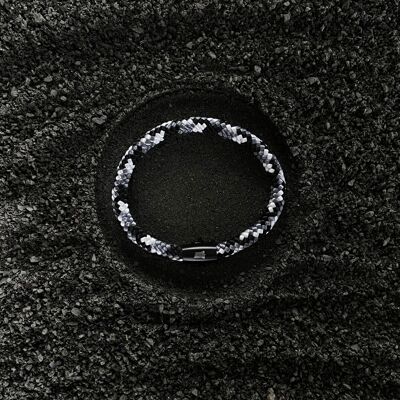 Black magnetic clasp men´s bracelet - Erebus Zwart/wit