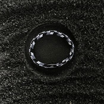 Bracelet homme fermoir magnétique noir - Erebus Zwart/wit 1
