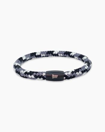 Bracelet homme fermoir magnétique noir - Erebus Zwart/wit 3