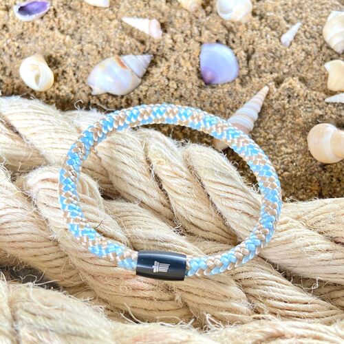 Black magnetic clasp men´s bracelet - Erebus Blauw/bruin