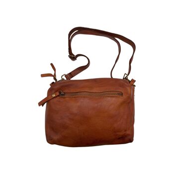 SAC BANDOULIERE CUIR WASHED BERENICE COGNAC 2