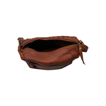 SAC BANDOULIERE CUIR WASHED BERENICE COGNAC 4