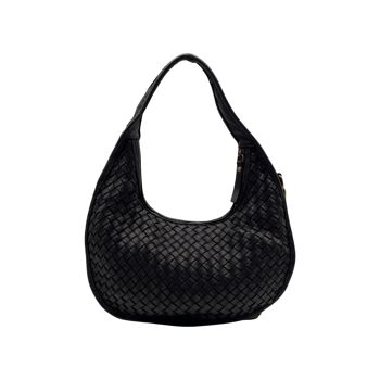 SAC EPAULE CUIR WASHED ADELE NOIR 1