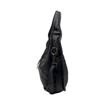 SAC EPAULE CUIR WASHED ADELE NOIR 2