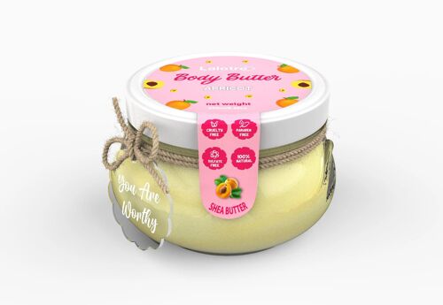 100% Natural Body Butter Apricot, Whipped Body Butter with Shea Butter, Vegan Organic Body Butter, All Natural Body Butter with Shea, Body Butter with a message