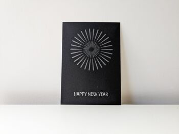 Bonne année - Bonne année au design rétro en argent sur noir 1