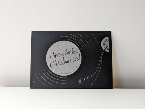 Funky Christmas eve - lets listen, dance, whatever in silber auf schwarz