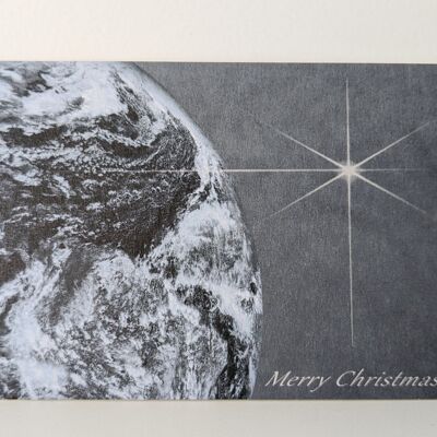 let the world shine bright - merry christmas on earth und auf Holzschliffpappe