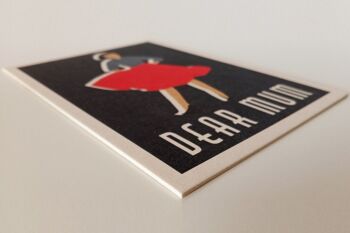 Carte postale "Dear Mum" - design rétro pour le meilleur du meilleur sur carton de bois de pâte à papier 3