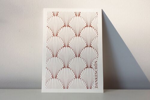 Postkarte "Dankeschön" -  edle Karte in Art Deco Design mit pflanzenölbasierter Farbe auf Recyclingpapier ge
