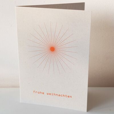 Carte pliante "Étoile de Noël" - simplicité et vœux heureux sur papier de canne à sucre, avec carte postale. enveloppe