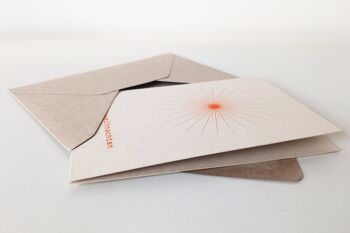 Carte pliante "Étoile de Noël" - simplicité et vœux heureux sur papier de canne à sucre, avec carte postale. enveloppe 2