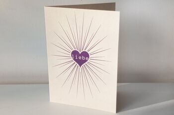 Carte pliante "Love Star" imprimée sur papier de canne à sucre avec pochette. Enveloppe pour la Saint-Valentin ou juste comme ça ! 1