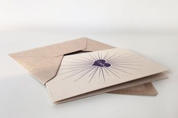 Carte pliante "Love Star" imprimée sur papier de canne à sucre avec pochette. Enveloppe pour la Saint-Valentin ou juste comme ça ! 2