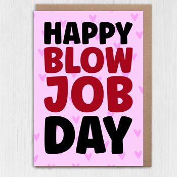 Drôle, grossier Happy Blow Job Day Saint-Valentin, carte d'anniversaire 3