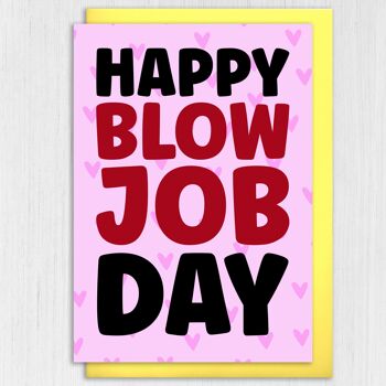 Drôle, grossier Happy Blow Job Day Saint-Valentin, carte d'anniversaire 4