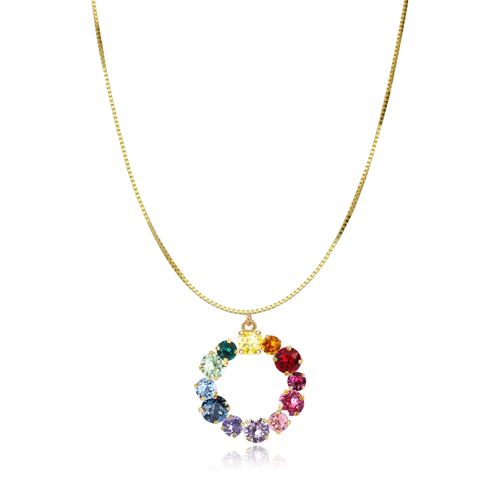 Collana con Ciondolo Cerchio della vita Arcobaleno