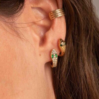 Aitana hoop earrings - snake and zirconium oxides