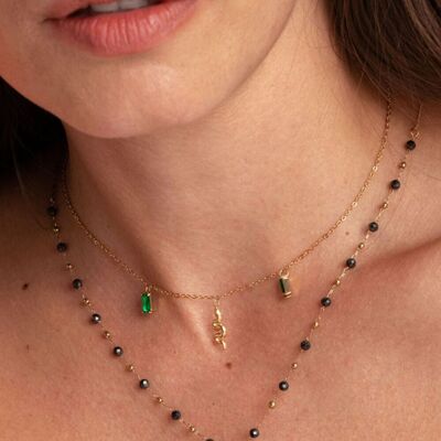 Aglaia-Halskette – Schlange und rechteckige Kristalle