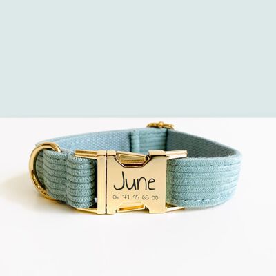 Sky Blue Corduroy Dog Collar