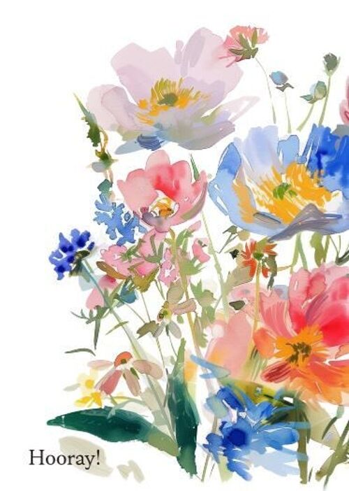 Sustainable Postcard - Hooray floral