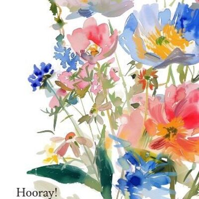 Sustainable Postcard - Hooray floral