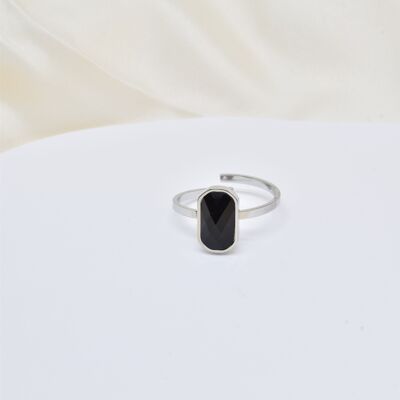 Adjustable steel ring with stones - BG210105AR
