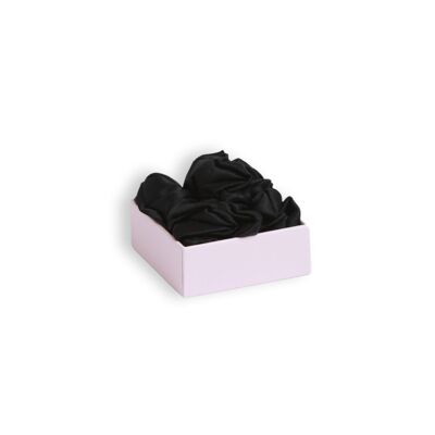 Scrunchie Trío de coleteros de fijación suave negro, negro, negro