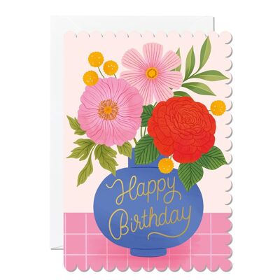 Vase joyeux anniversaire | Carte de voeux