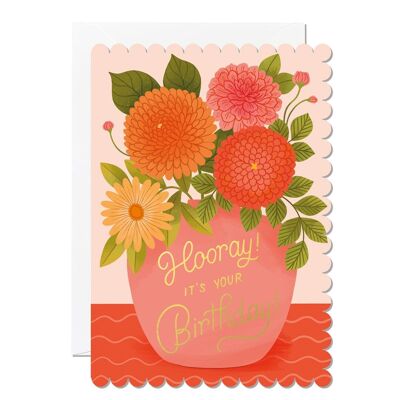 Hooray Birthday Vase | Greeting card