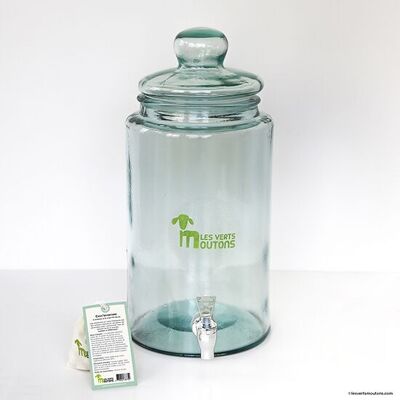 6 liter water fountain in 100% recycled glass + 70 EM® ceramic beads!