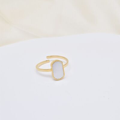 Anillo de acero ajustable con piedra - BG210105OR