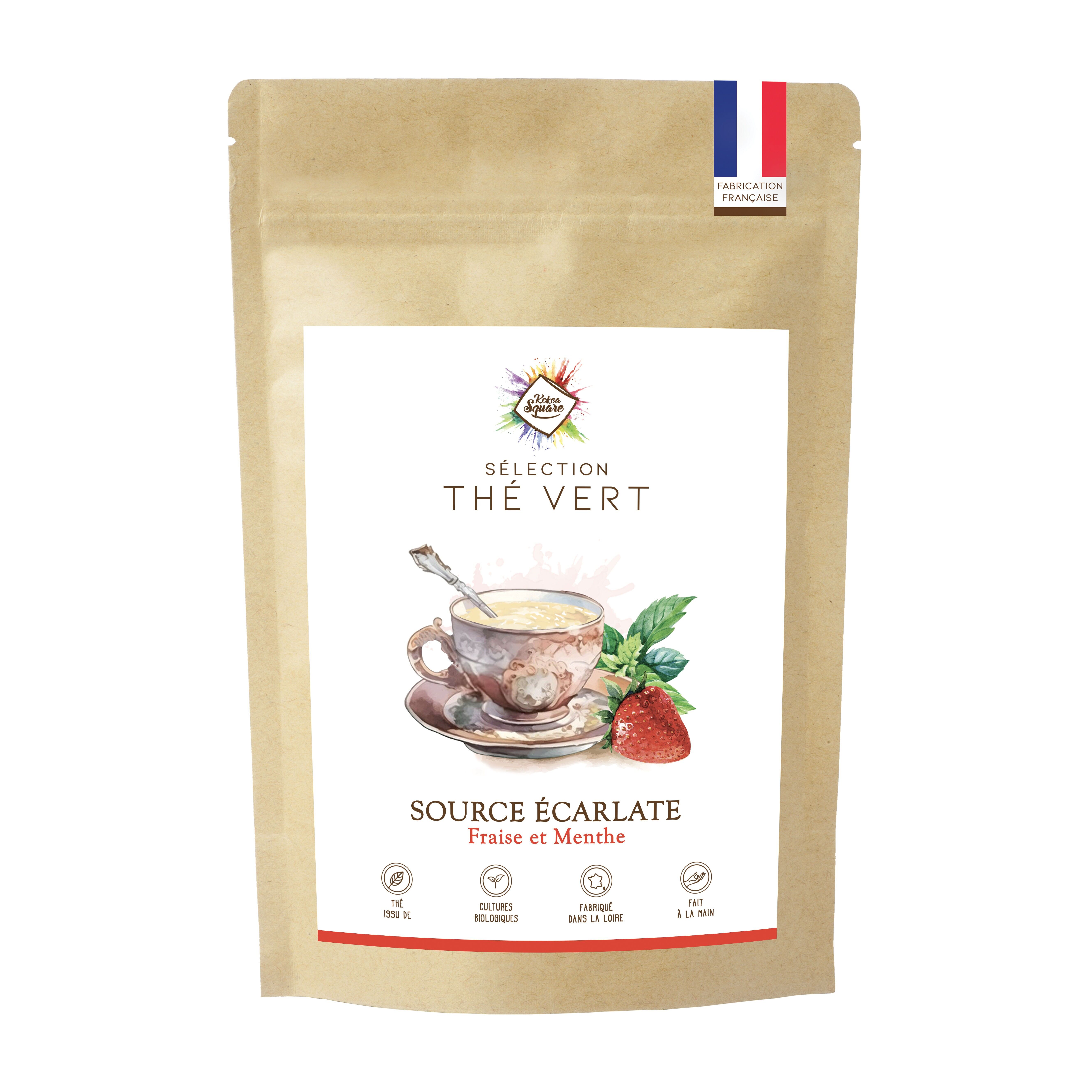 Thé vert - Source écarlate - Fraise et menthe
