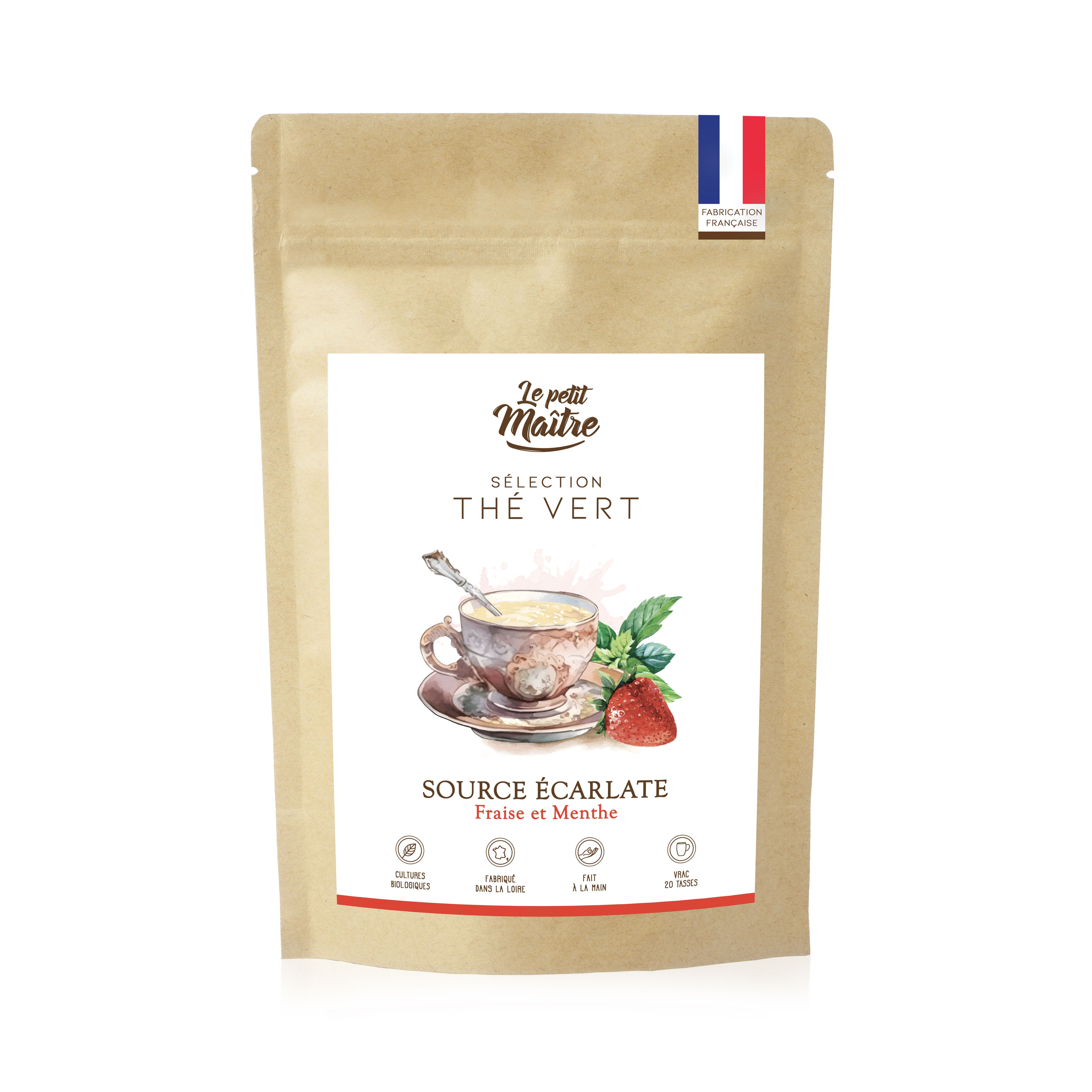 Té verde - Fuente escarlata - Fresa y menta