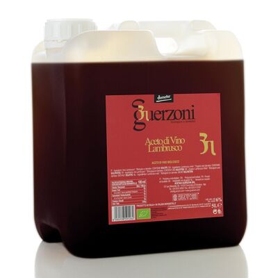 Red Wine Vinegar 6% from Lambrusco grapes 5 Lt Organic/Demeter