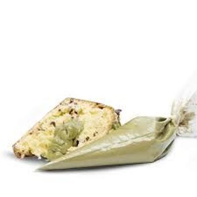 Chocolate cream pastry bag with hazelnuts or pistachio cream