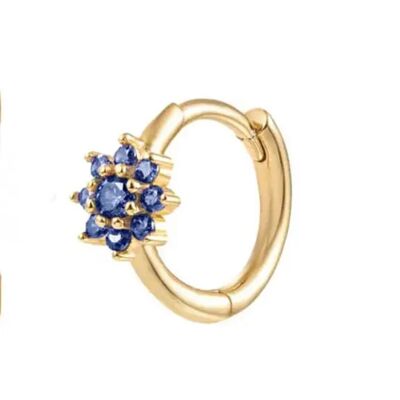Boucle Lia doré zircons bleu