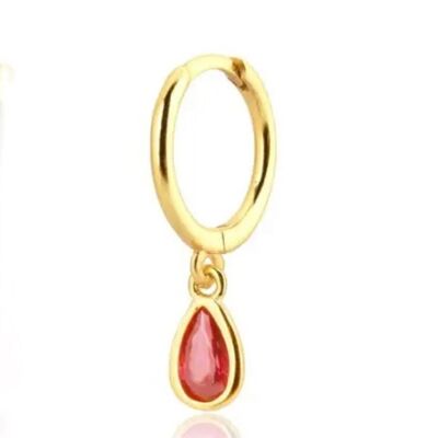 Boucle Lyne doré zircon rose