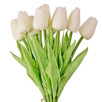 Tige de tulipe Real Touch, 32 cm de long - Blanc