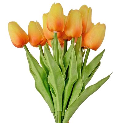 Real touch tulip stem, 32cm long - Orange