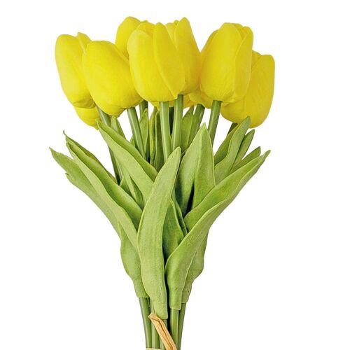 Real touch tulip stem, 32cm long - Yellow
