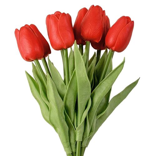 Real touch tulip stem, 32cm long - Red